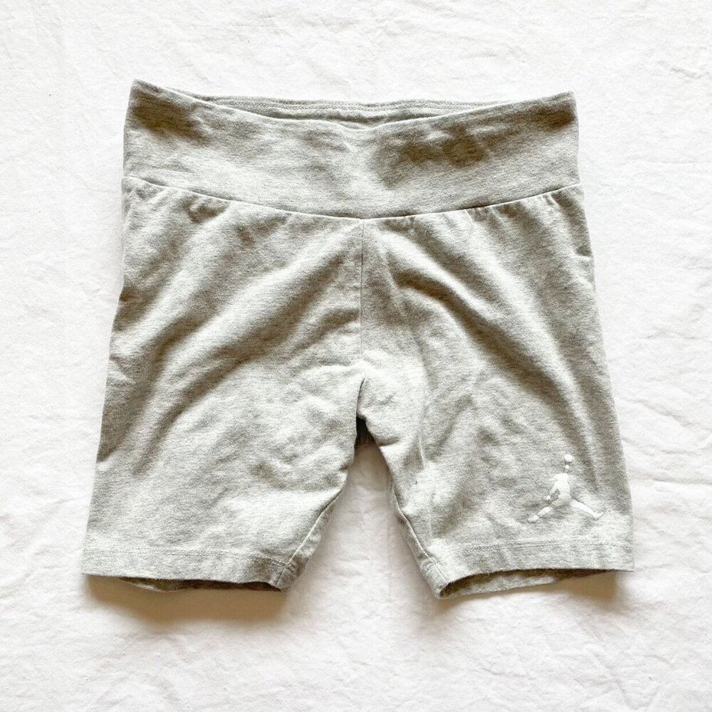 Jordan Kids Grey Stretch Bike Shorts M 10-12 Yrs Cotton Blend Comfortable Fit